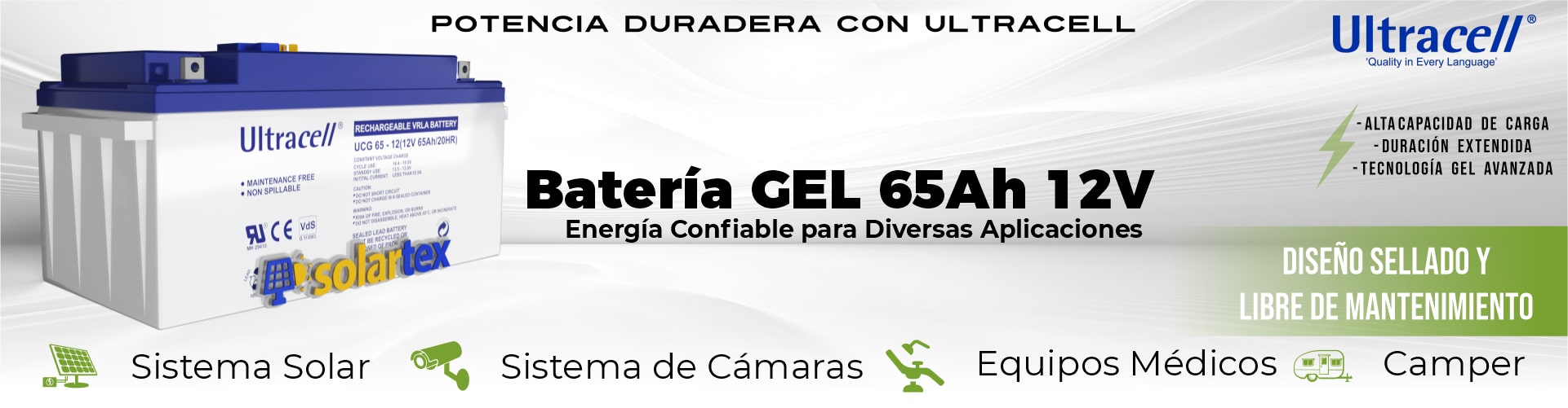 batería gel 65ah 12v ultracell