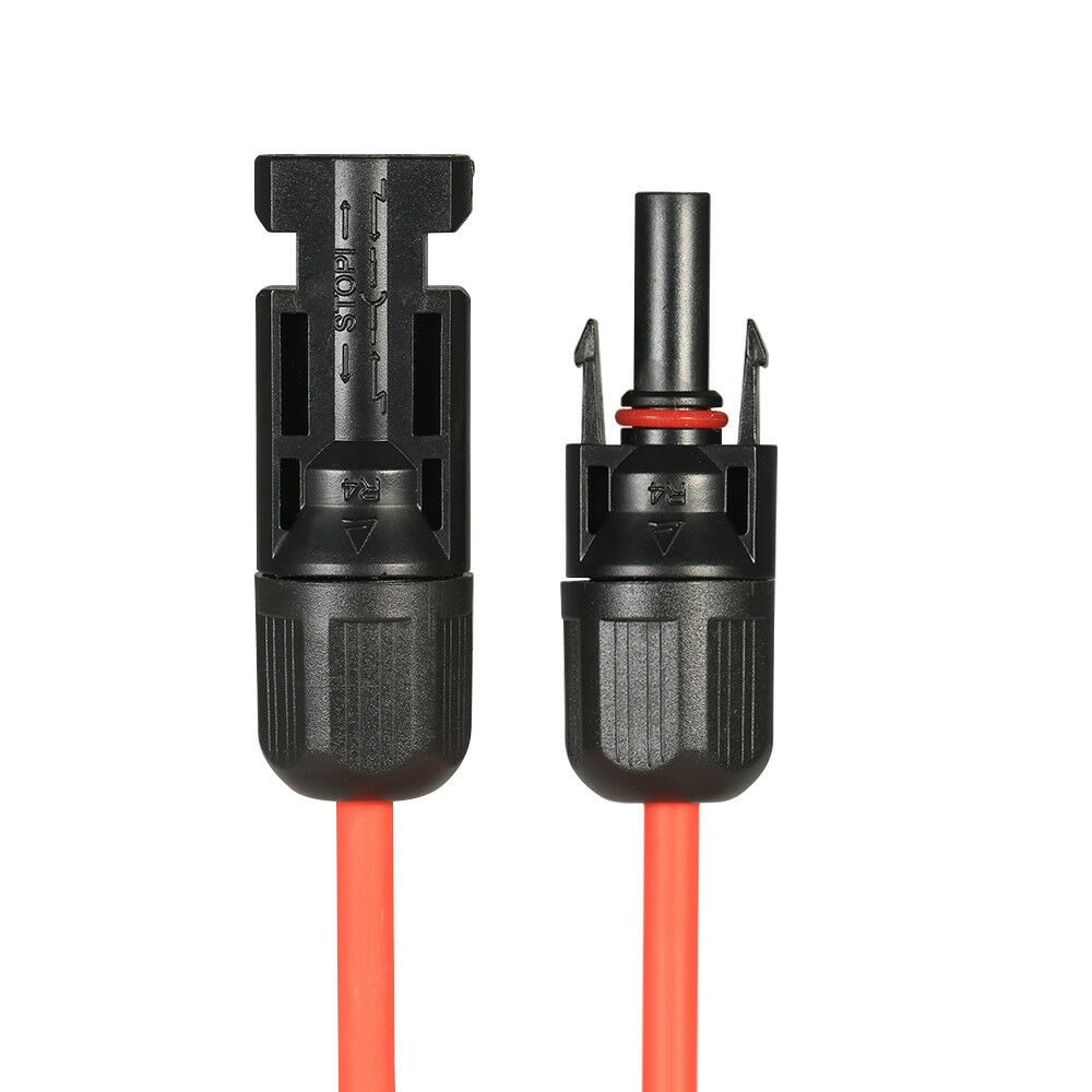 Alargador de cable solar 2x4 mm² con 4 conectores tipo MC4 (10 metros)