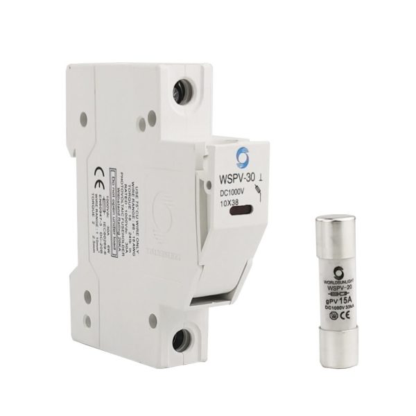 Caja Fusible tipo Riel con Fusible 20A 1000V DC
