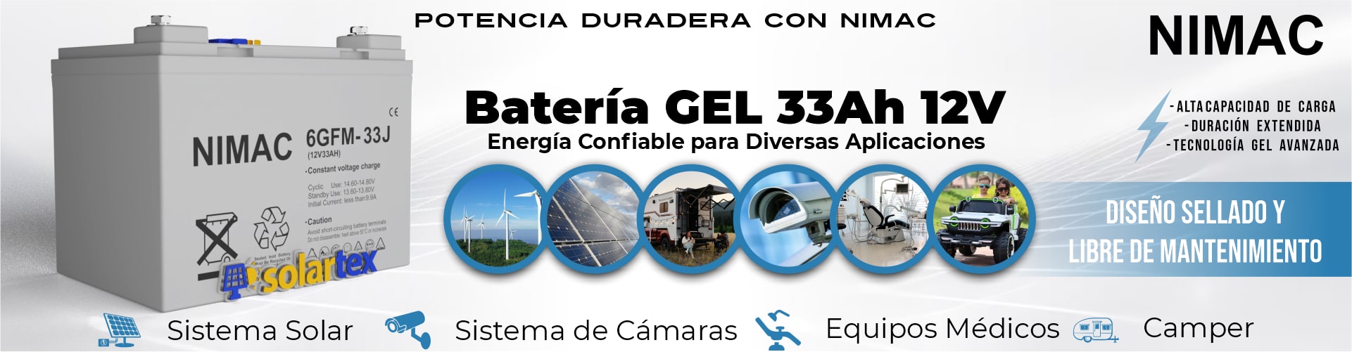 Batería de GEL 33Ah 12V Nimac