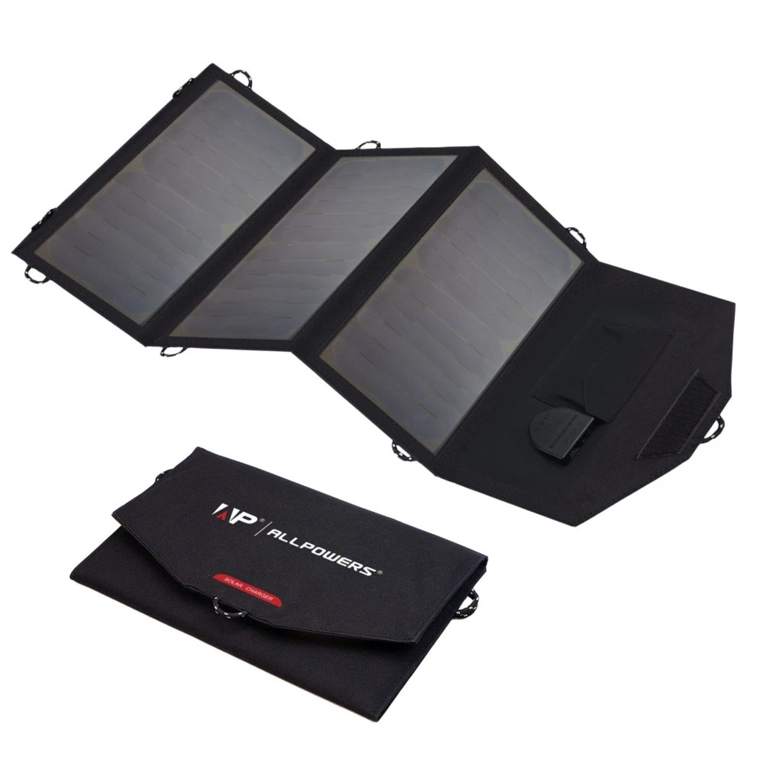 Panel solar portatil 21W Cargador solar plegable de 2 puertos USB 18V