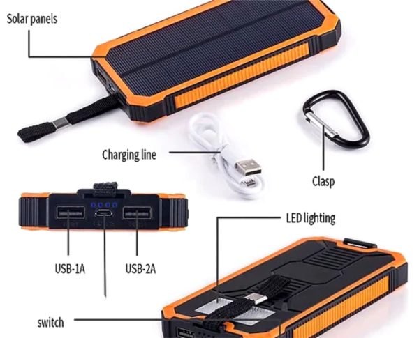 Power bank Solar Cargador Portátil JustPawa! 10.000mAh - Imagen 3