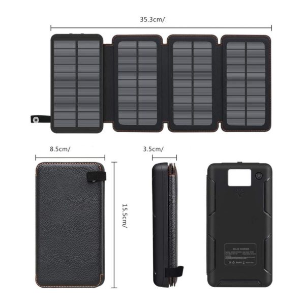 Power bank Solar Cargador Portátil Plegable JustPawa! 20.000mAh - Imagen 2