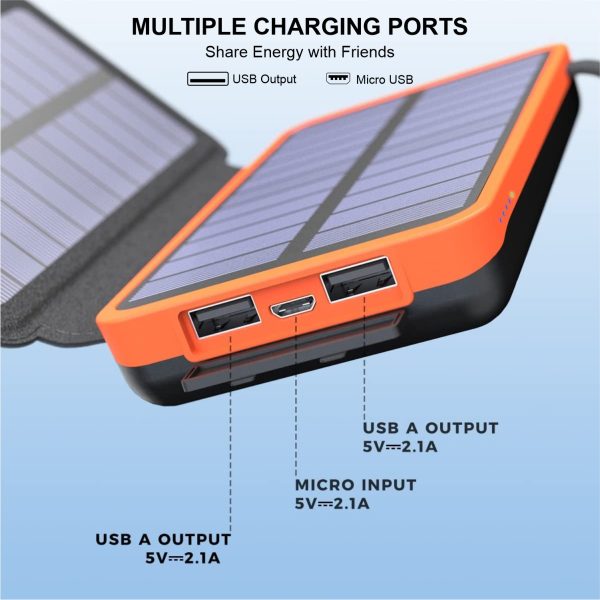 Power bank Solar Cargador Portátil Plegable JustPawa! 20.000mAh - Imagen 3