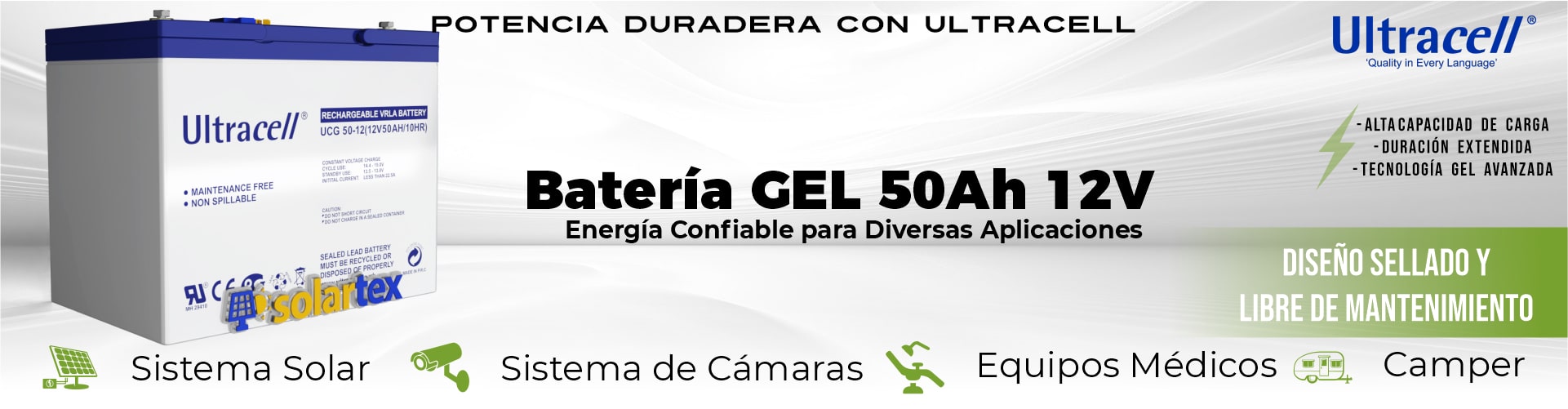 Batería GEL 50Ah 12V Ultracell