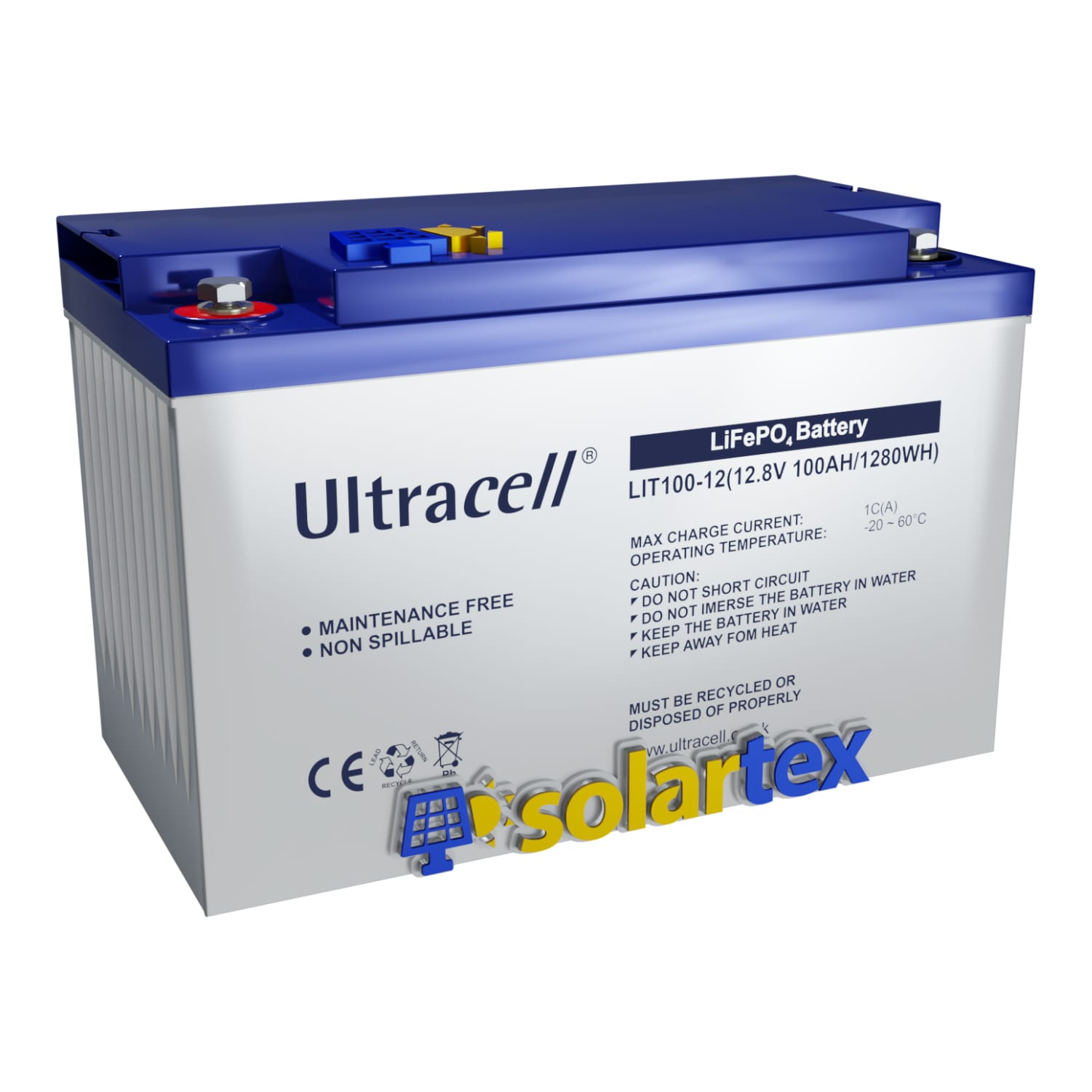 Batería de Litio 100Ah 12V Ultracell - Solartex Chile