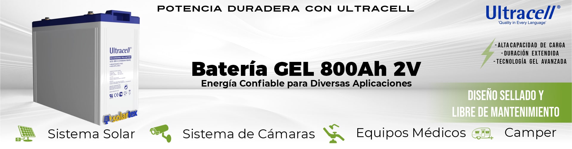 Batería GEL 800Ah 2V Ultracell