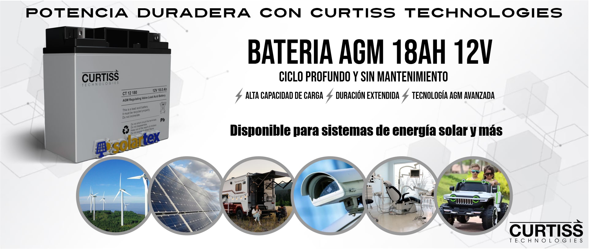 Batería de AGM 18Ah 12V Curtiss