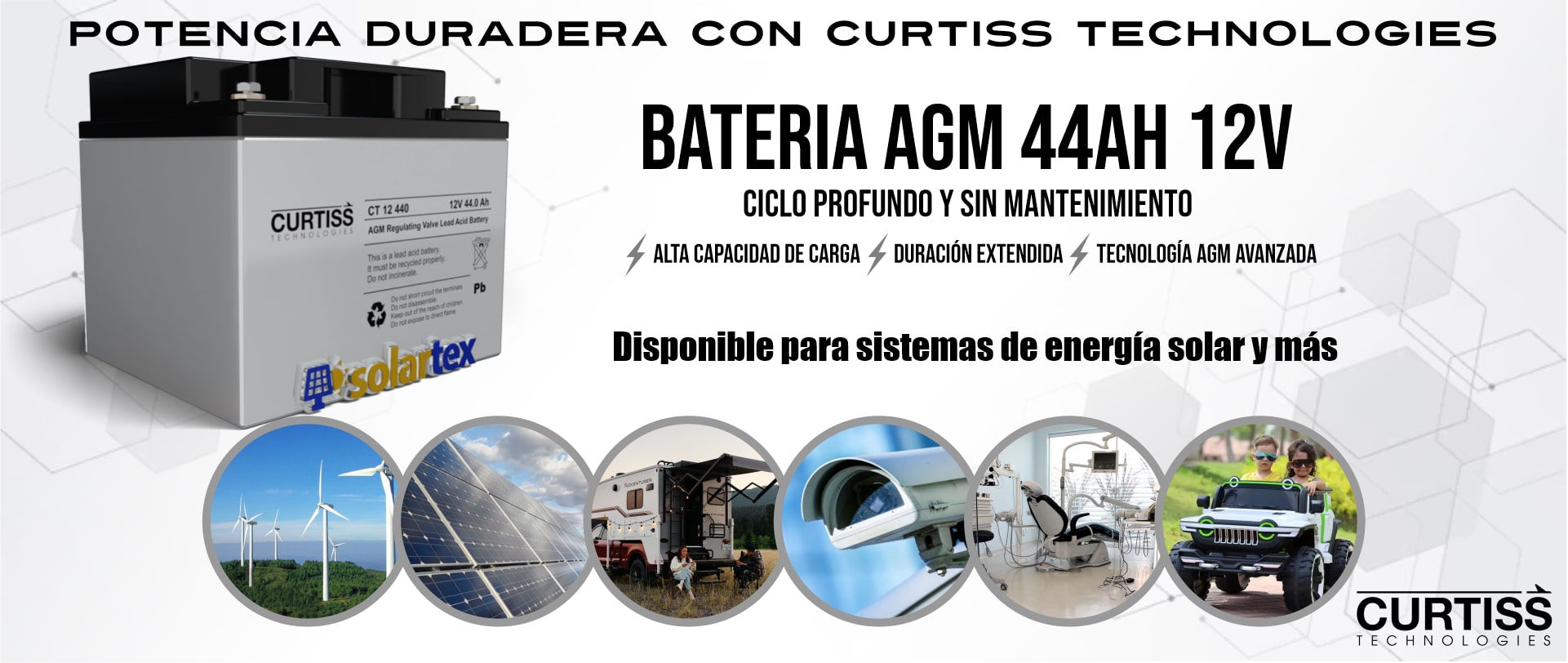 Batería AGM 44Ah 12V Curstiss