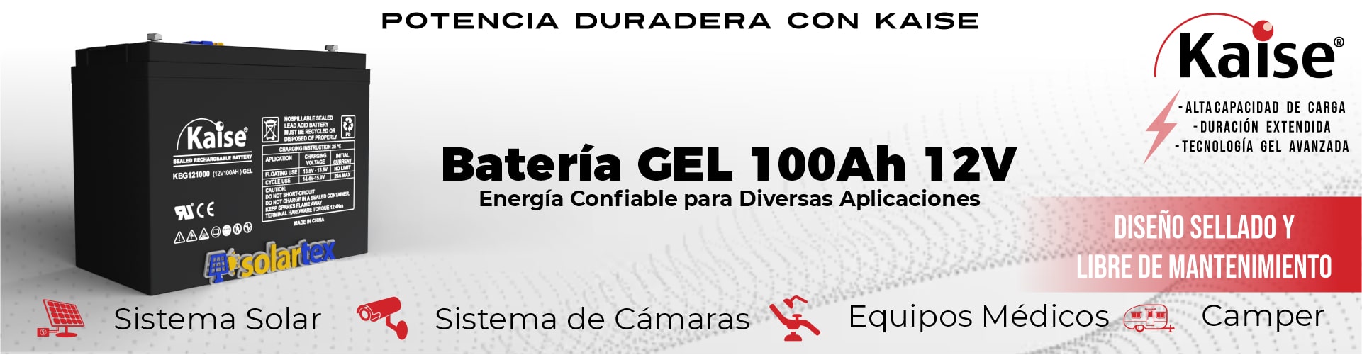 Batería de GEL 100Ah 12V Kaise