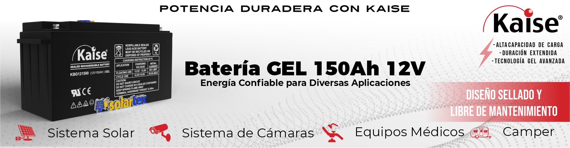 Batería de GEL 150Ah 12V Kaise