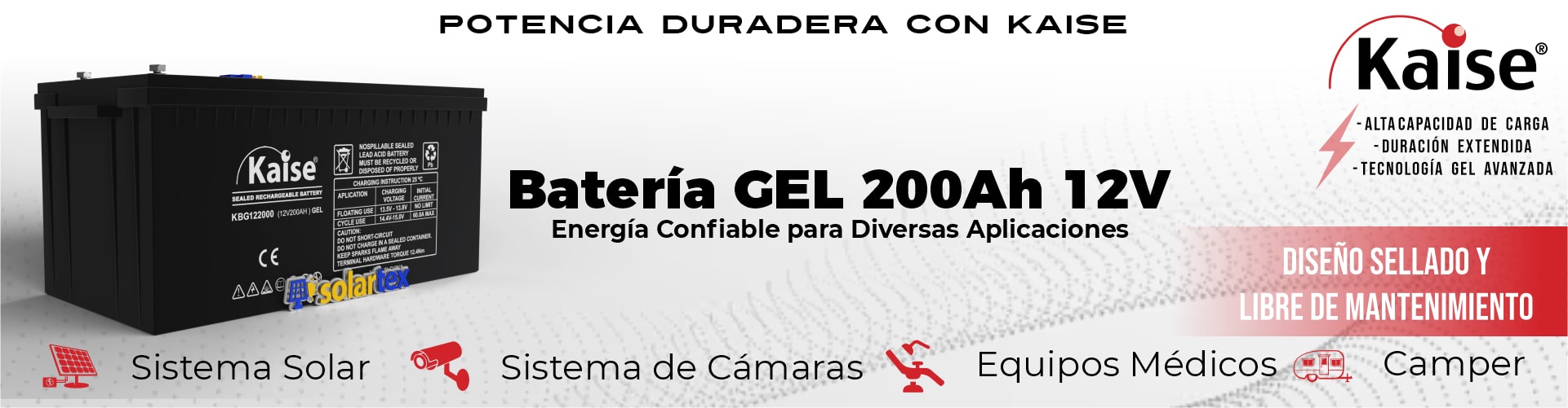Batería de GEL 200Ah 12V Kaise